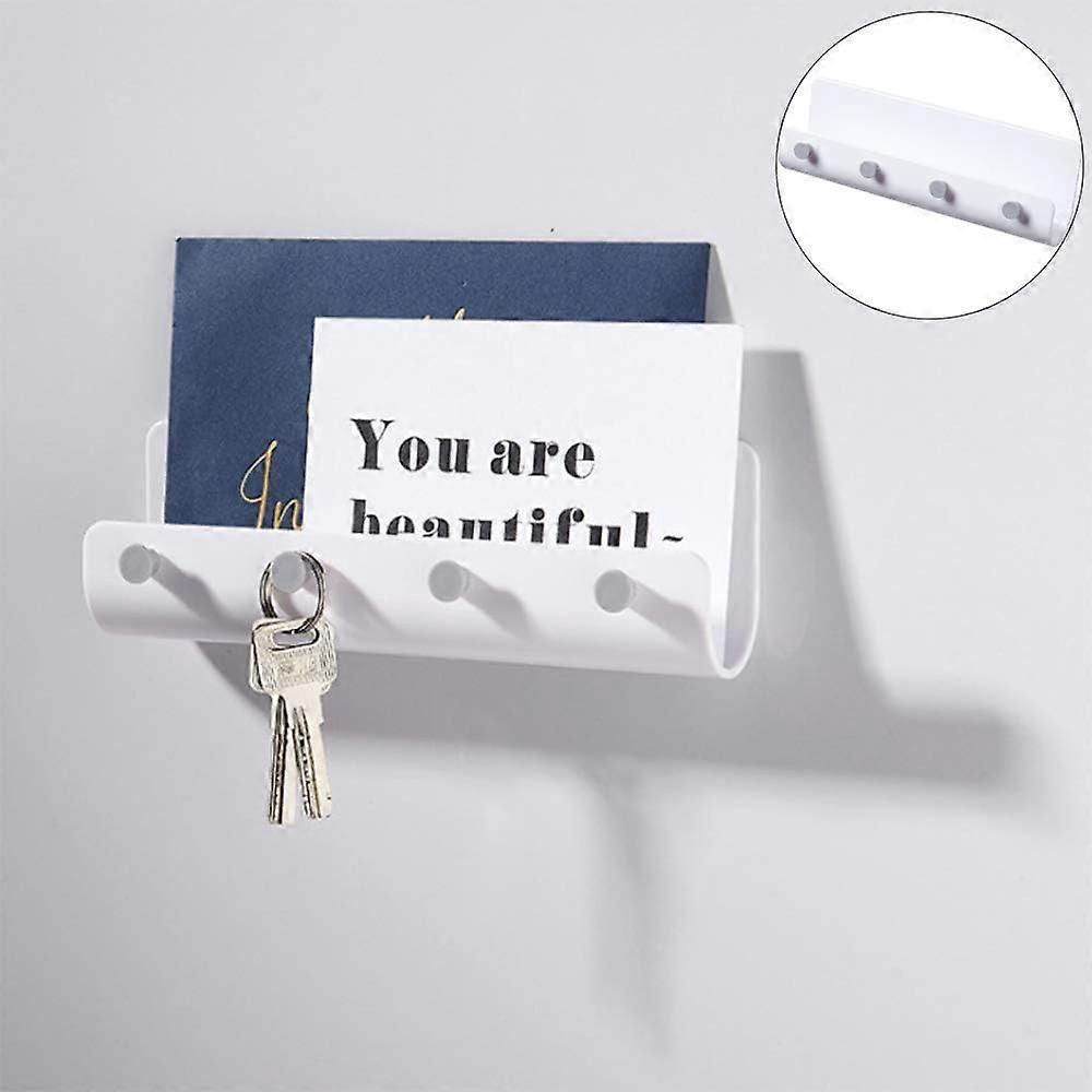 Wall Bracket Entrance Mail Key Ring Letter Organiser Hook Self-adhesive Hooks Waterproof Key Ring Shelf ABS Self-adhesive Wall Hooks Keys Corridor 2 P