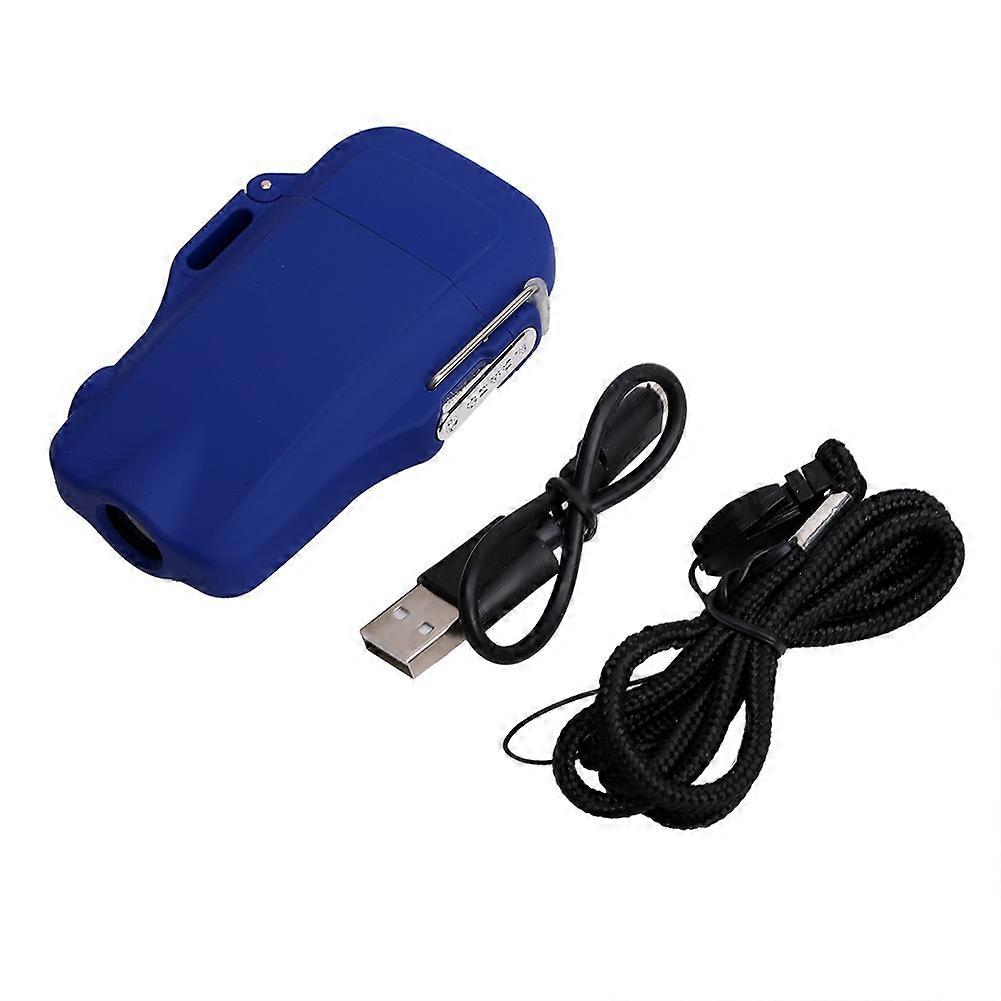 2 in 1 USB Rechargeable Waterproof Electric Dual Arc Cigarette Lighter Torch (Blue)
