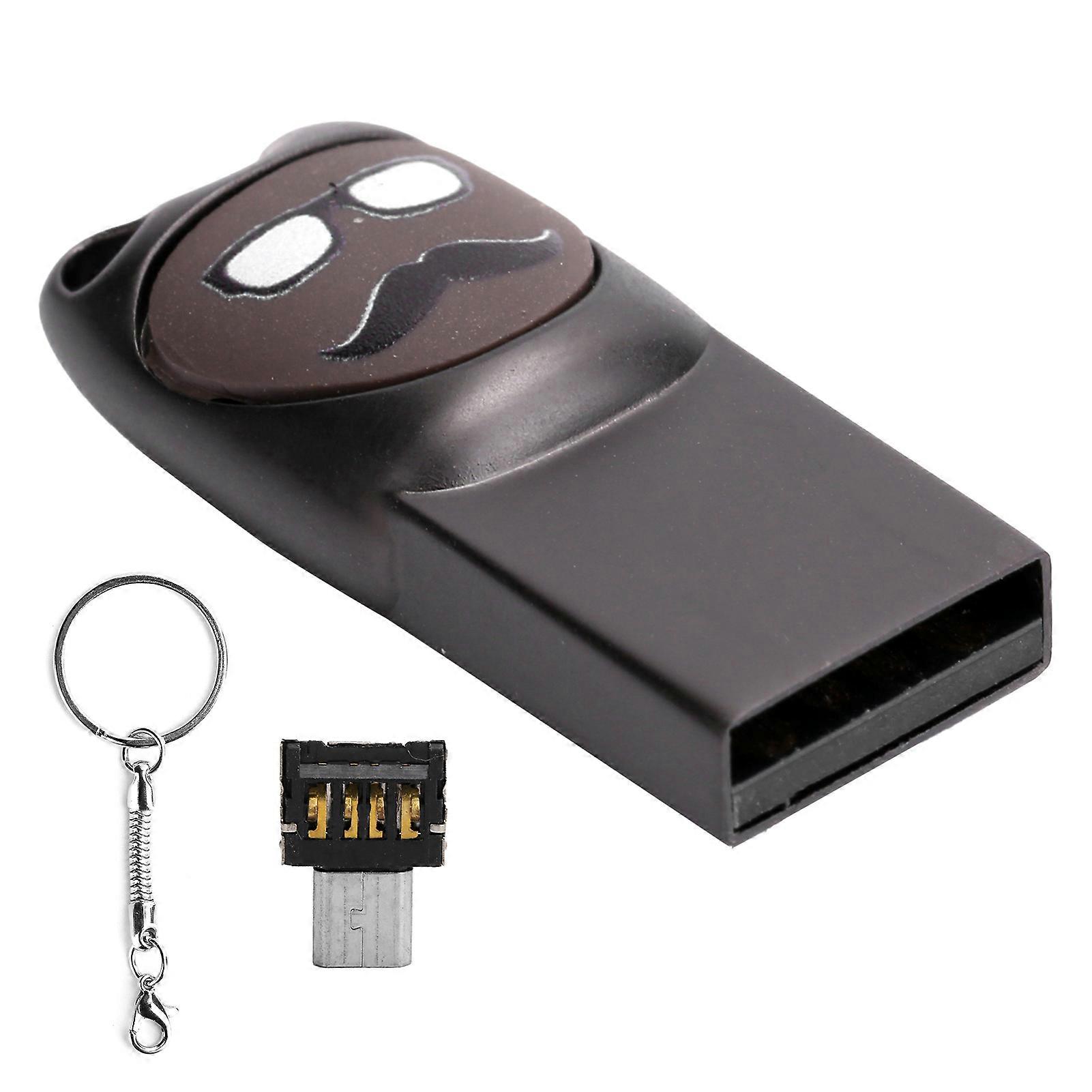 U Disk Cartoon Moustache Pattern USB Flash Drive Computer Data Storage Memory Stick32GB Gray