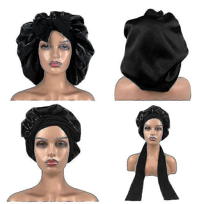 Gorro de cetim de seda para capô adormecido com tie band noite Cap_c