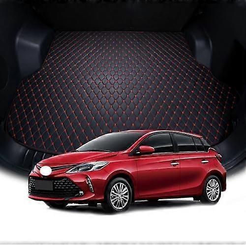 BeautifulCar Trunk Mats for Toyota Vios FS 2022 2021 2020 2019 2018 2017, Leather Car Boot Liner Mat Car Boot Cover Anti-Slip Carpets, Waterproof Rear
