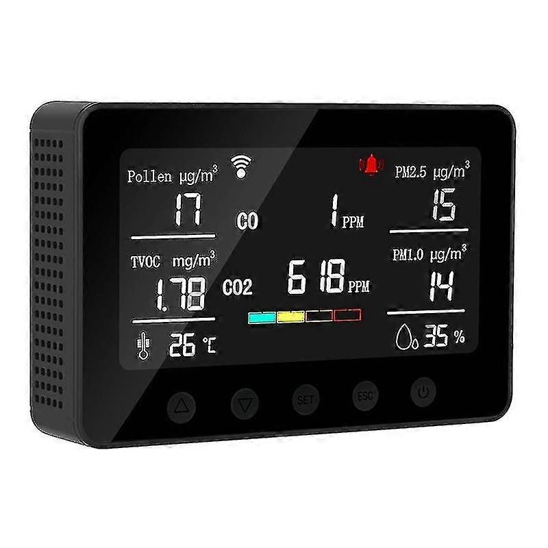Multifunctional Air Detectors, Pollen/co/co2/tvoc/pm2.5/pm1.0/humidity/temperature Carbon Monoxide