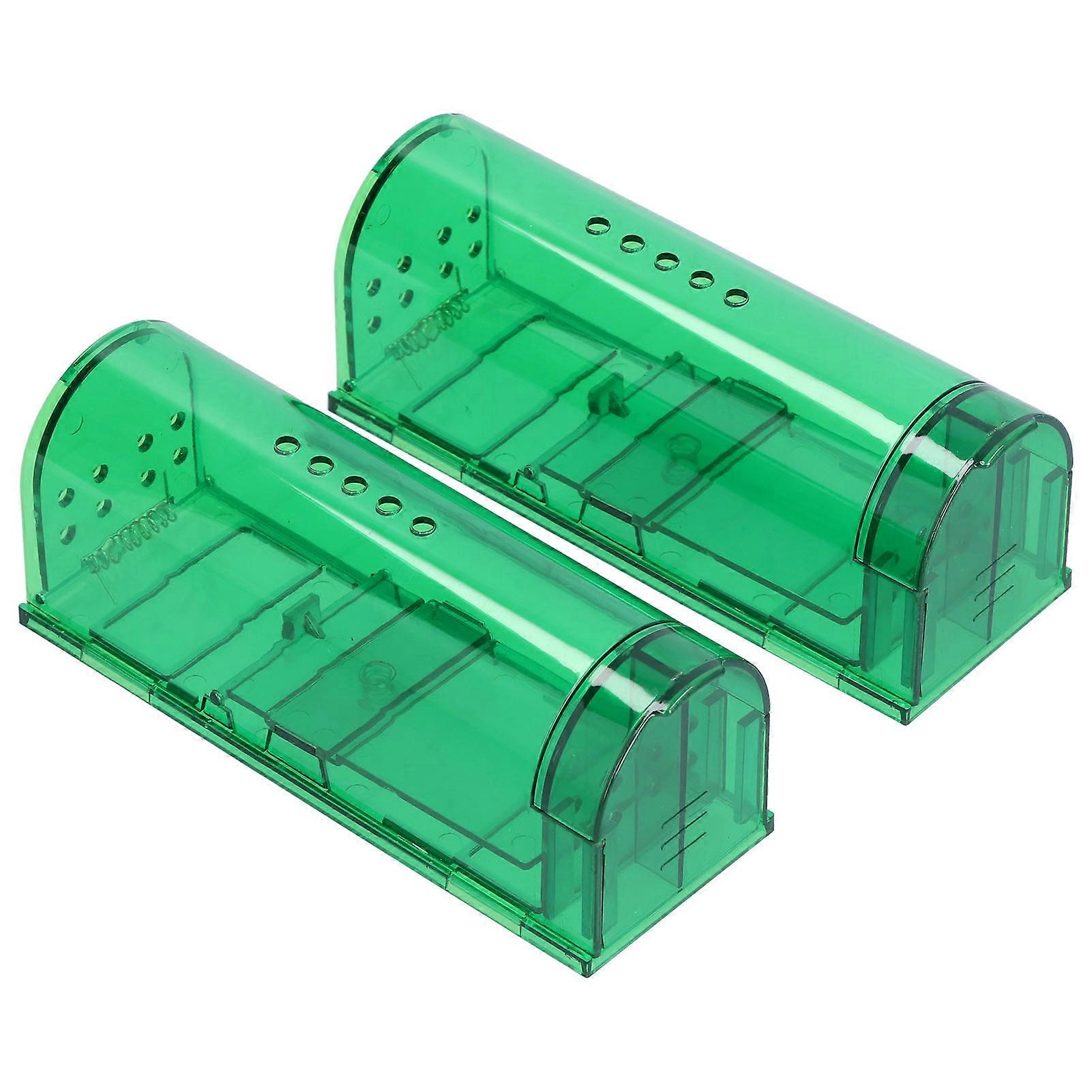 2Pcs Waterproof Mouse Trap Cage Automatic Plastic Mouse Catcher for Home Restaurant