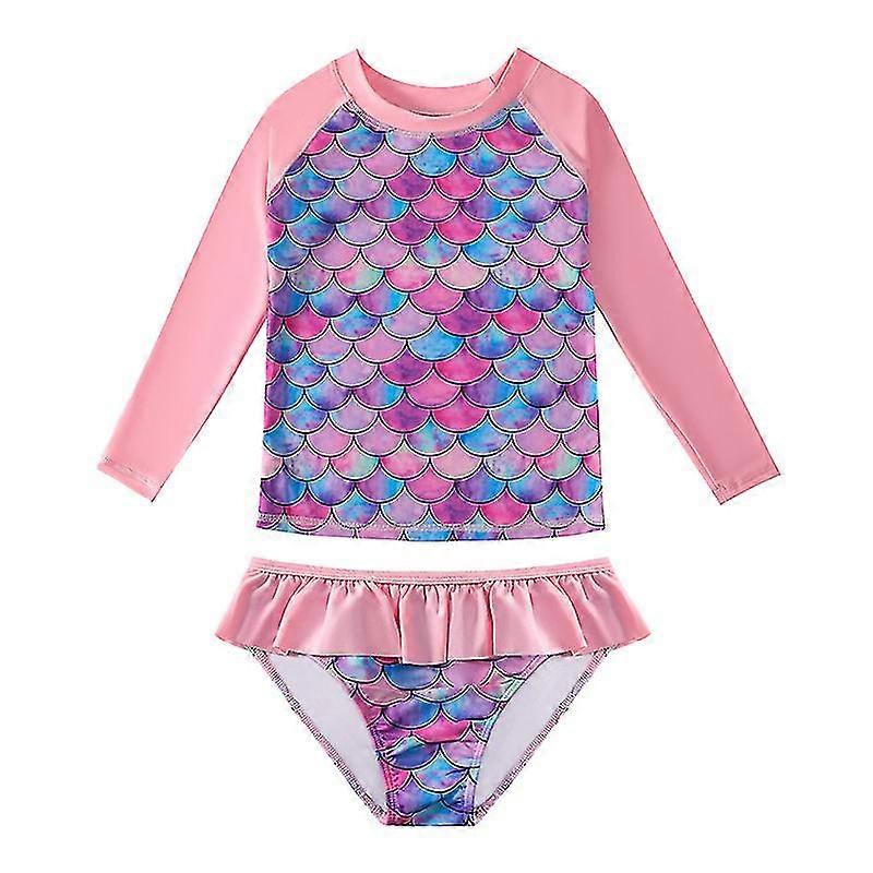 Maillots de bain deux pièces pour filles Maillot de bain sirène UPF 50+ UV 3-19Y