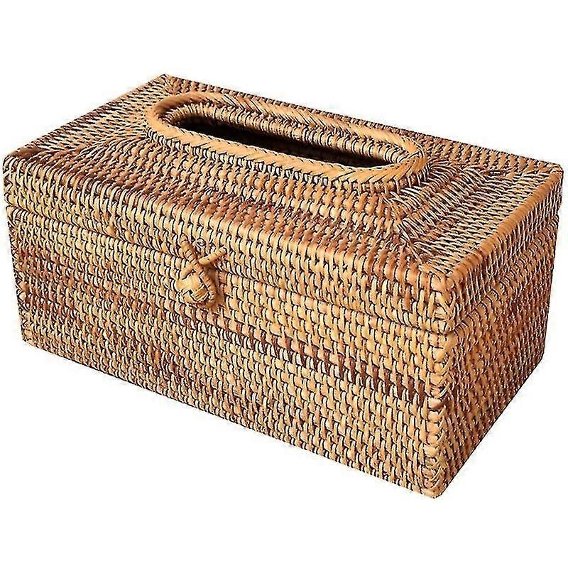 Paper Rack Rattan Tissue Box Elegant Home Decoration Handmade Desktop Tissue Container Napkin Stora