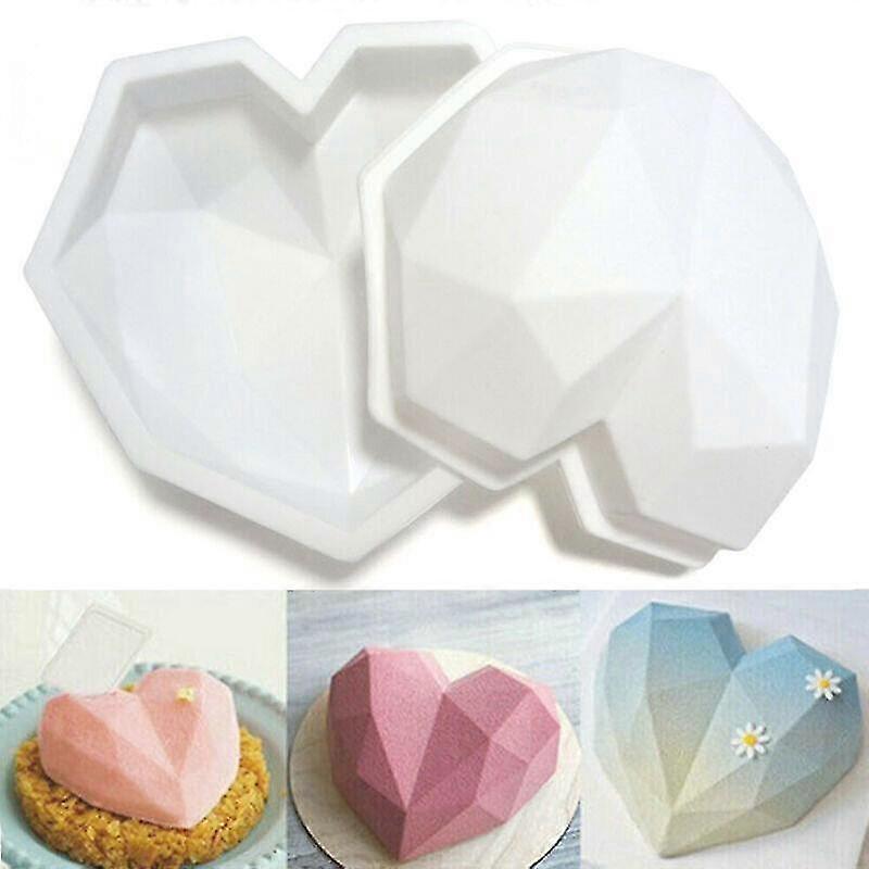 mold cake heart shape chocolate diamond molds tool silicone