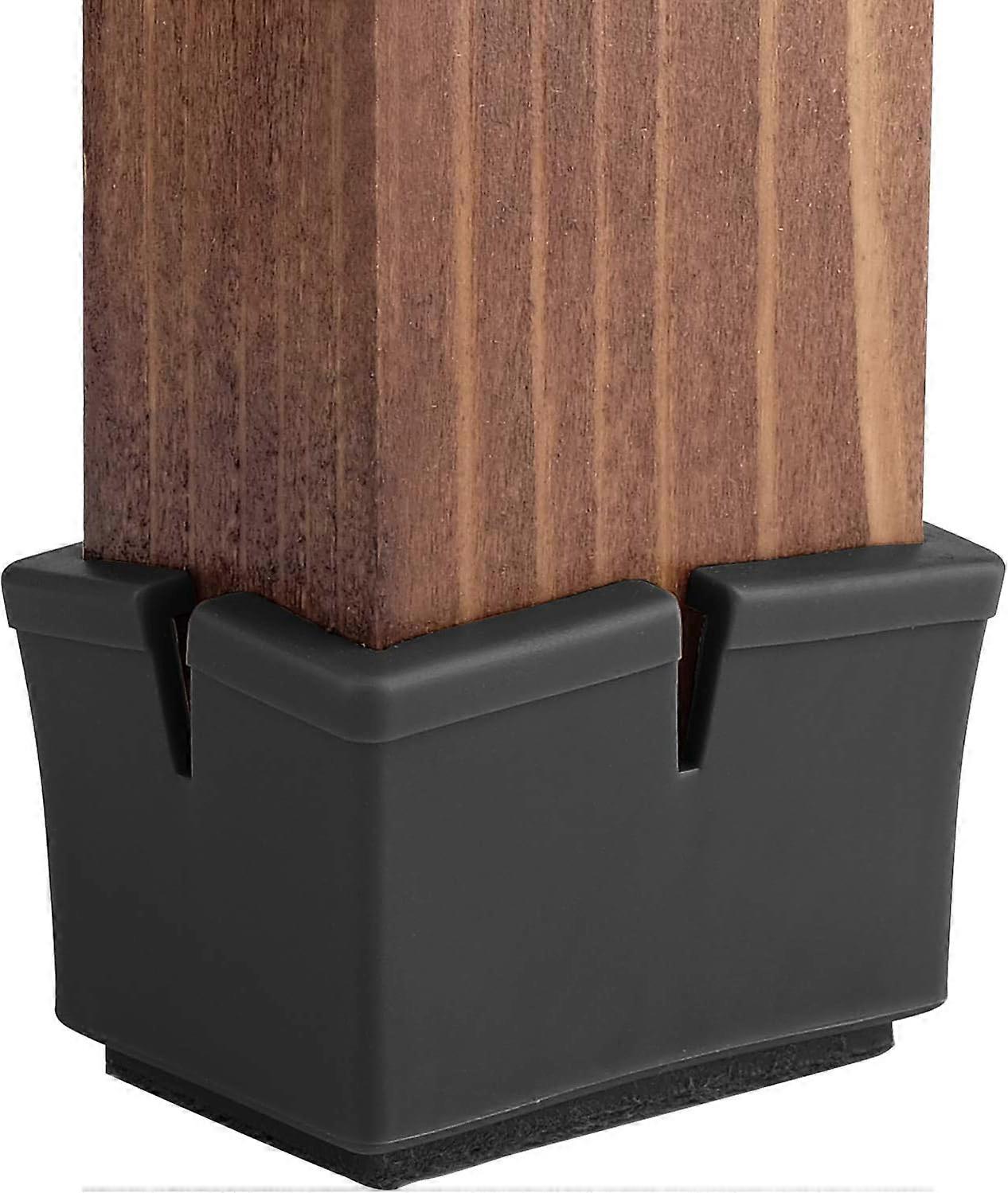 16Pack Chair Leg Floor Protectors Rectangular Fit Length 1-9/16" to 1-13/16" & Width 1" to 1-3/16"