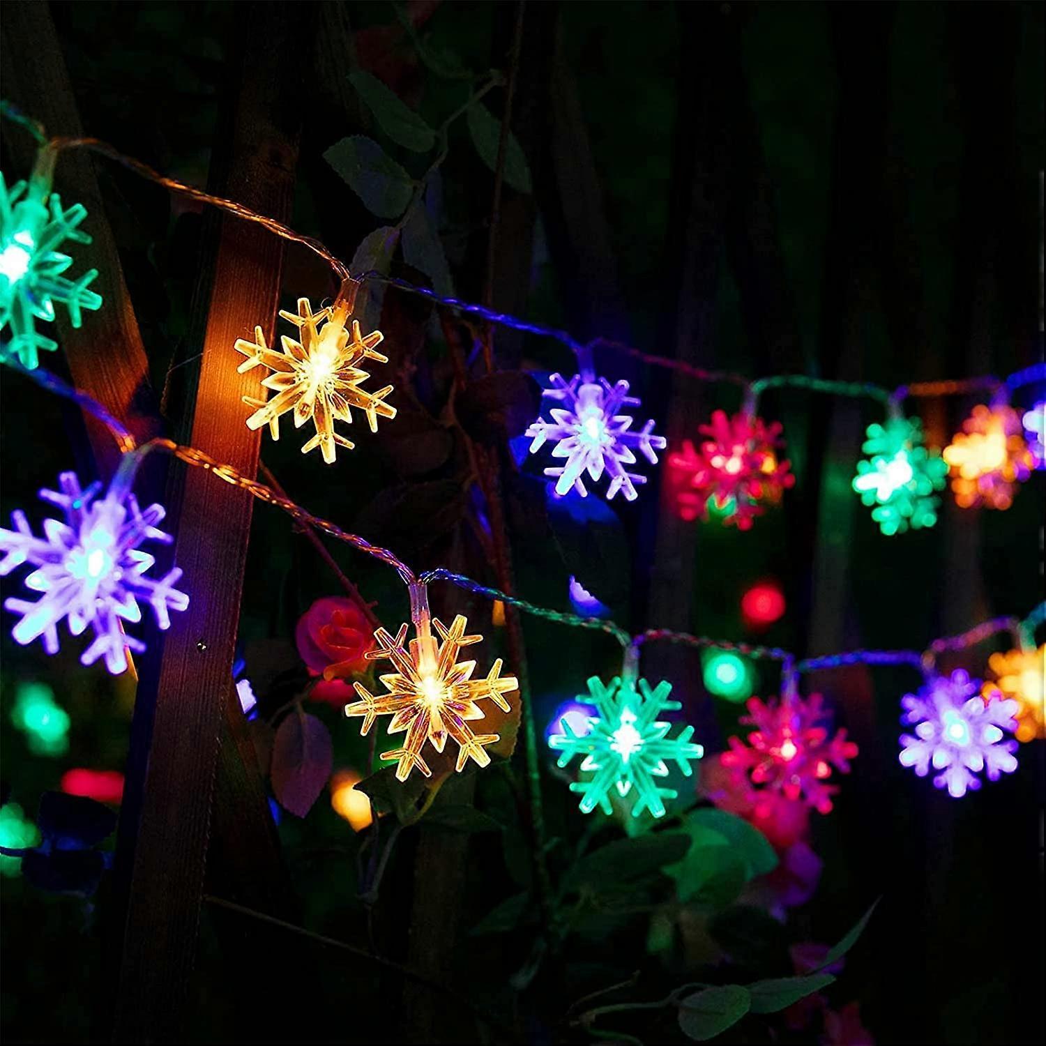 Cordon lumineux de flocon de neige led chambre de Noël (A, style) 40 pièces