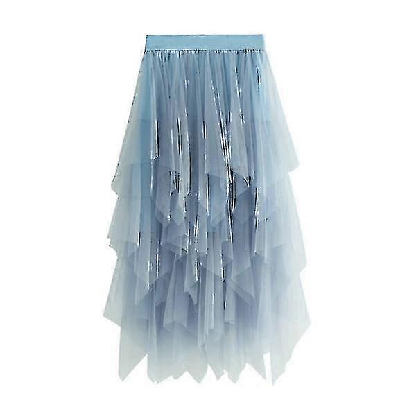 Women Tulle Skirt Elastic Waist Mesh Long Piece Skirt