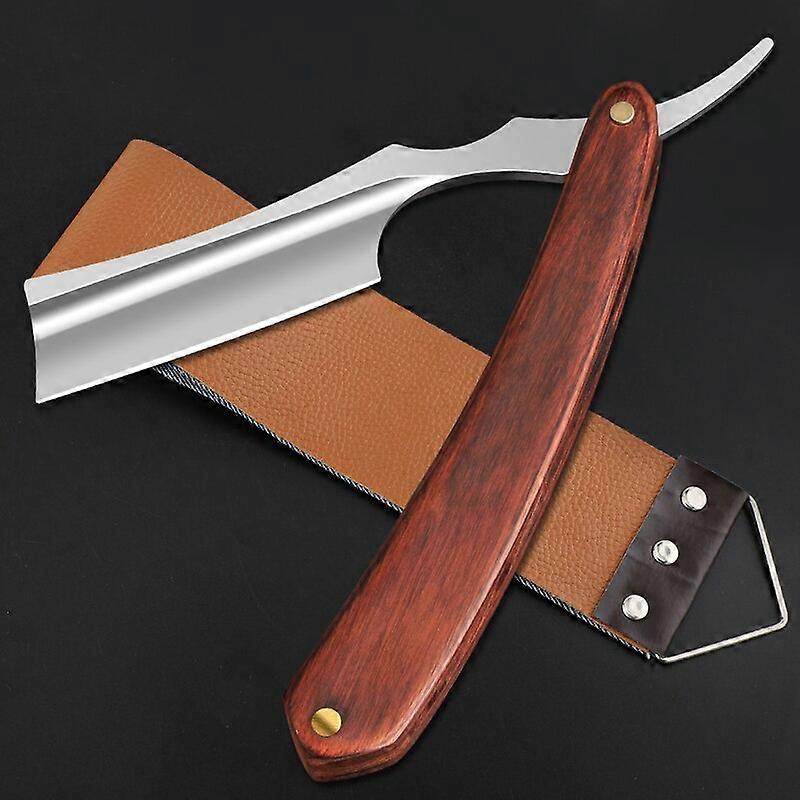 Professional Barbershop Shaver Stainless Steel Shaver Folding Shaving Rack with Wiping Cloth Shaving Knife Barber Tool 161GD Fabric Shavers