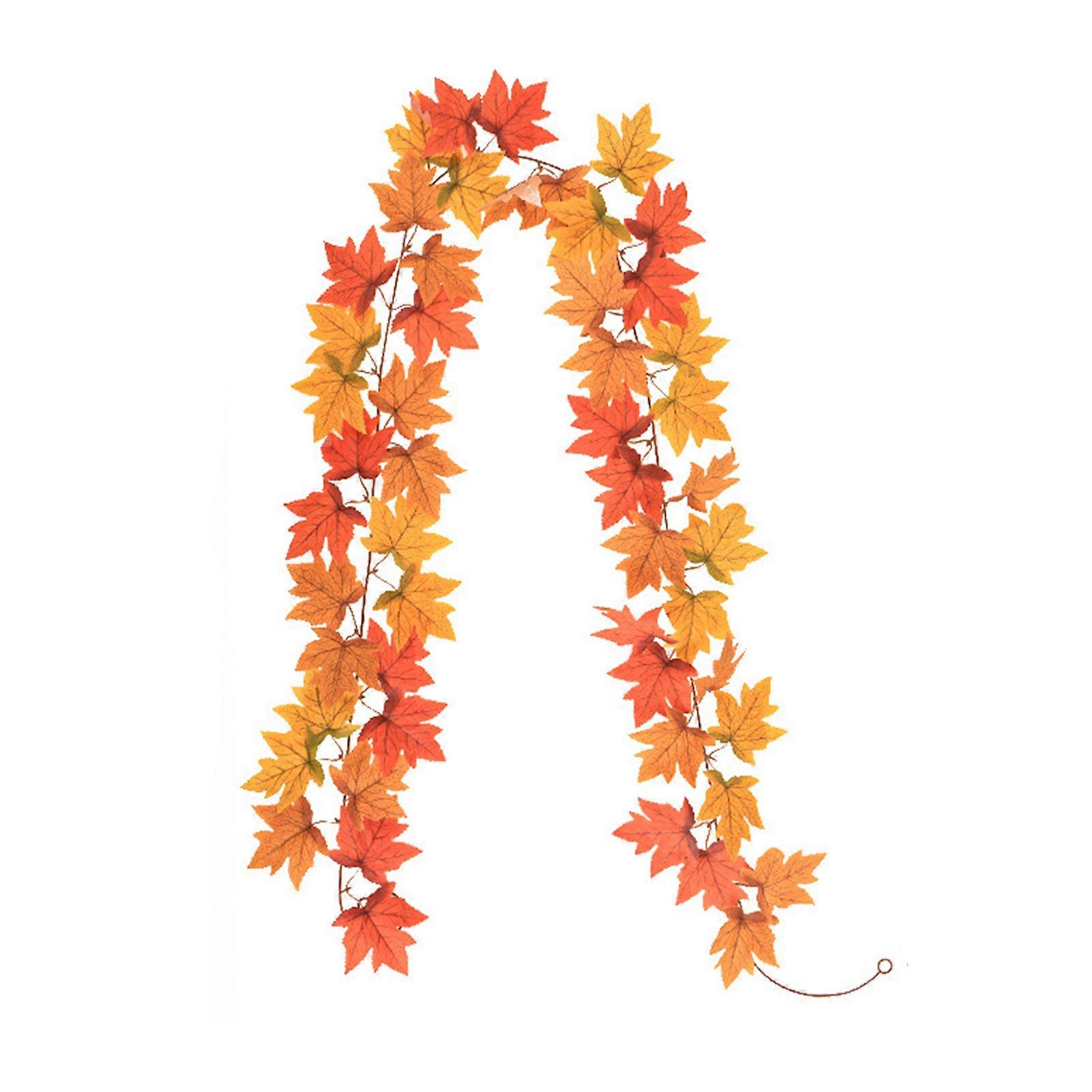 175/200CM Artificial Maple Leaf Garland Home Garden Indoor Outdoor Hanging Faux Red Leaves Plants Vine Halloween Fall Harvest Festival Decoration