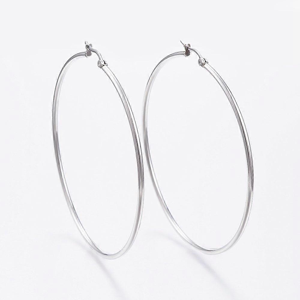 10Pair 304 Stainless Steel Big Hoop Earrings Hypoallergenic Earrings Ring Shape
