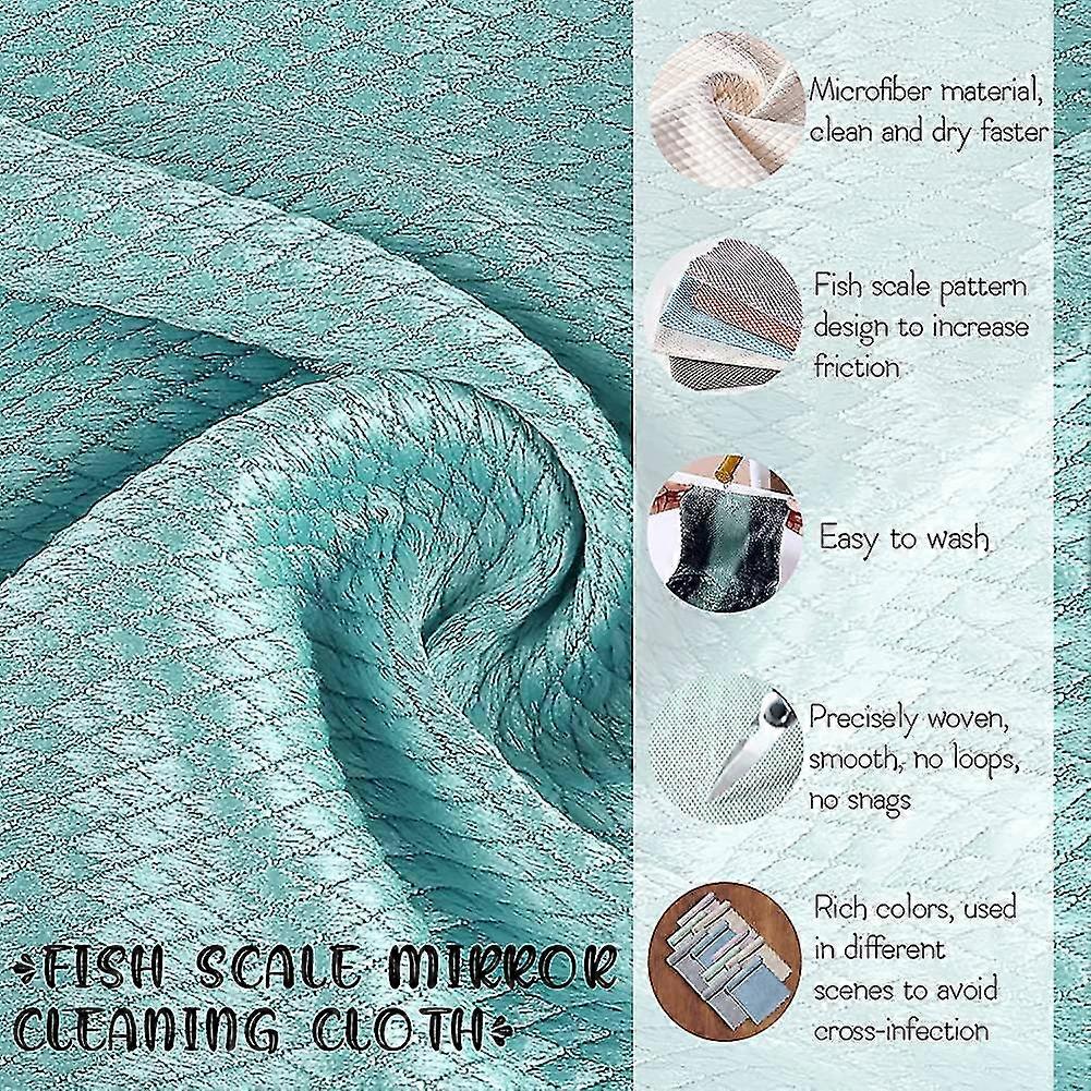 10 Pack Reusable Microfiber Cleaning Cloths Fish Scale Pattern 40 X 30cm