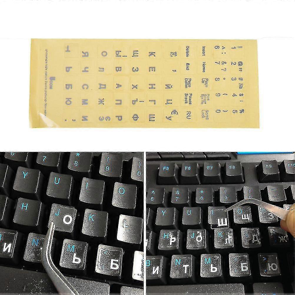 Russian Transparent Keyboard Stickers Letters For Laptop Notebook Computer Pc