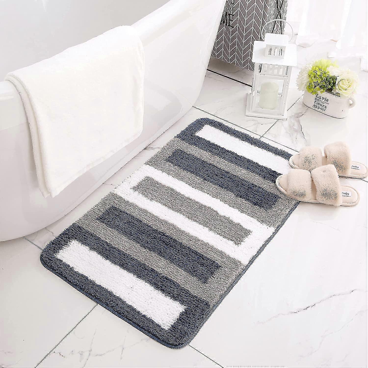 Baderomsteppe Sklisikre badetepper for badekar, dusj og bad Gulvmatter Vannabsorberende mykt mikrofiberbad teppe Maskinvask / tørt bad Teppe Bathroo