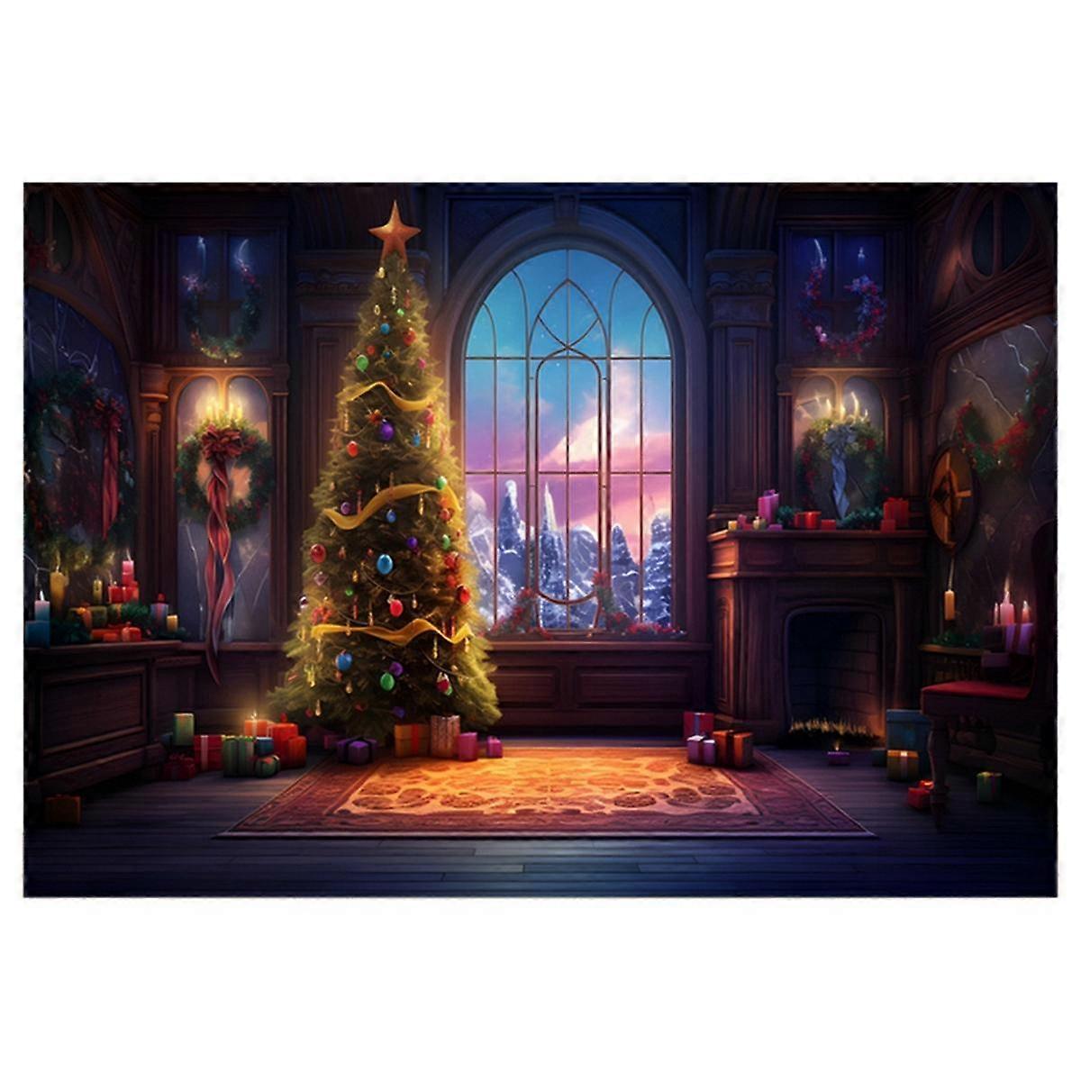 210X150cm Background Cloth Winter Christmas Tree Children'S Multifunctional Photography Background