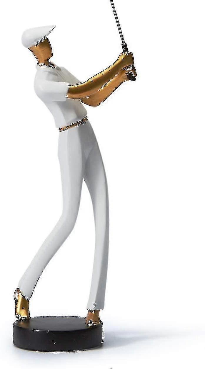 Golf Figurine Statue Golfer Decoration Arts Gifts Table Centerpiece Home Sculpture White 24cmh