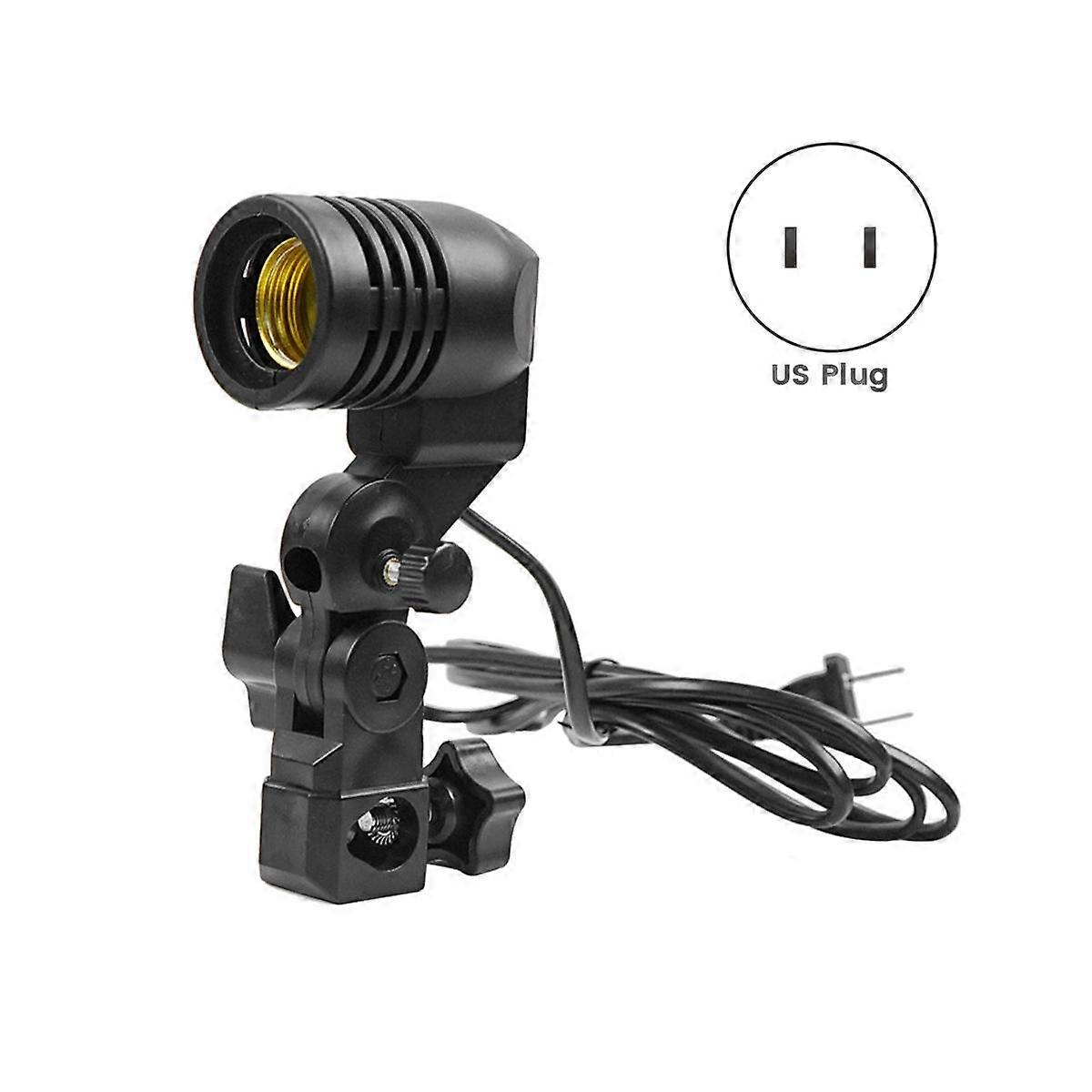 Light Lamp Photo Studio E27 AC Socket Photography 1.8M Cable Cord Bulb Stand with Umbrella Holder B