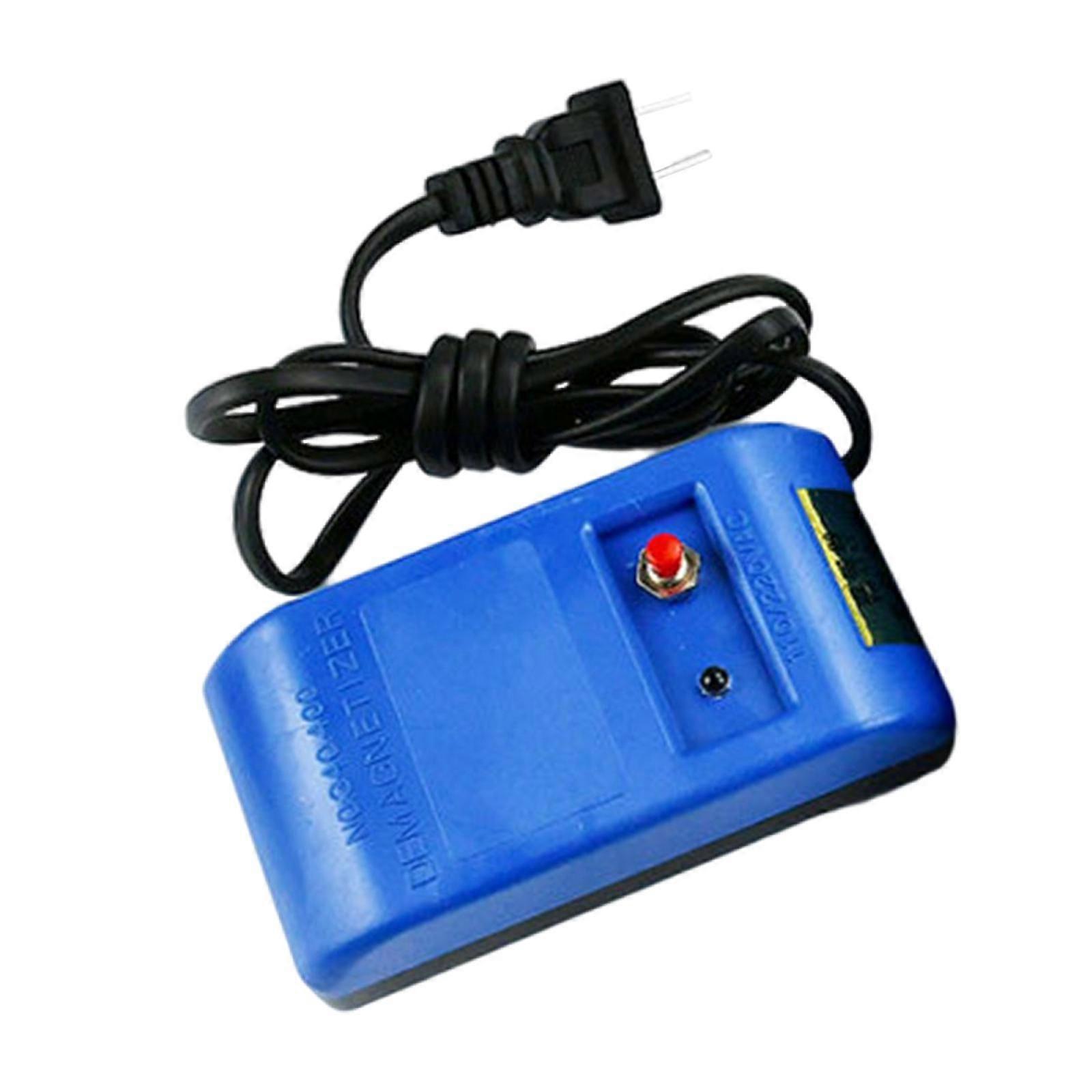 Small Watch Demagnetizer US Plugs Flat Head Plug Degaussing Tool Electrical Blue 110V Adjust Time Speed for Mechanical Watch