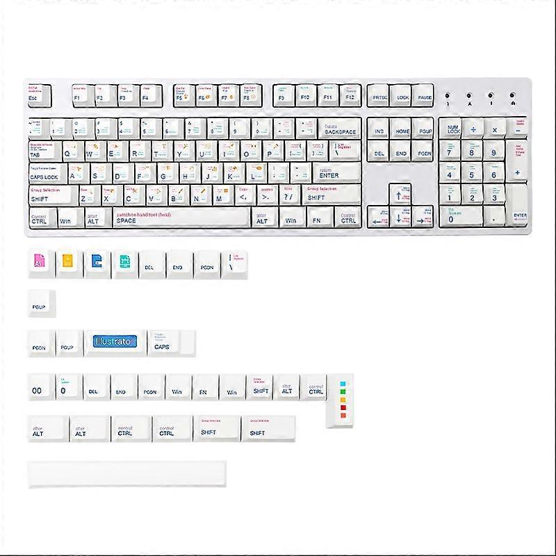 136 Keys AI KeyCaps PBT Dye Subb Cherry Profile Keycap 1.75U 2U Shift for GK61 64 84 Tkl87 98 104 M