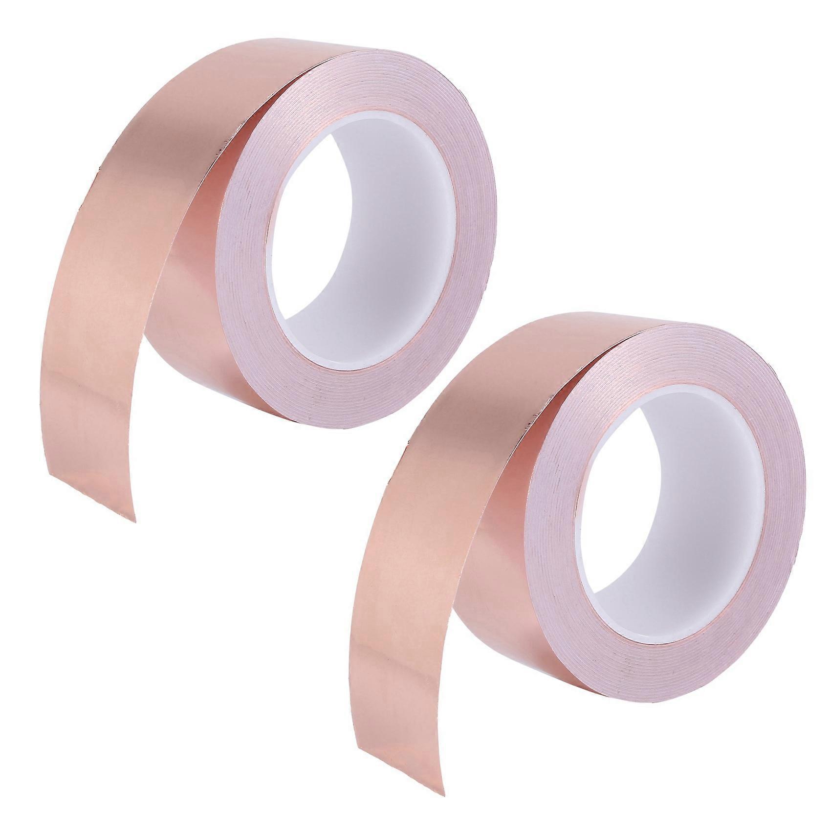 2X Copper Foil Tape 50mm x 30M for EMI Shielding Conductive Adhesive for Electrical Repairs,Snail B