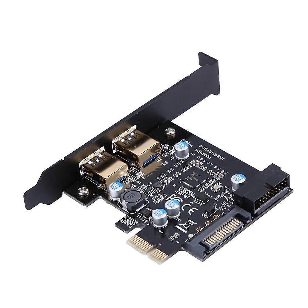 Super speed PCI-E to USB 30 with 2 USB Ports PCI Express Expansion Card 19-Pin Power Connector support PCIE 1X 4X 8X 16X
