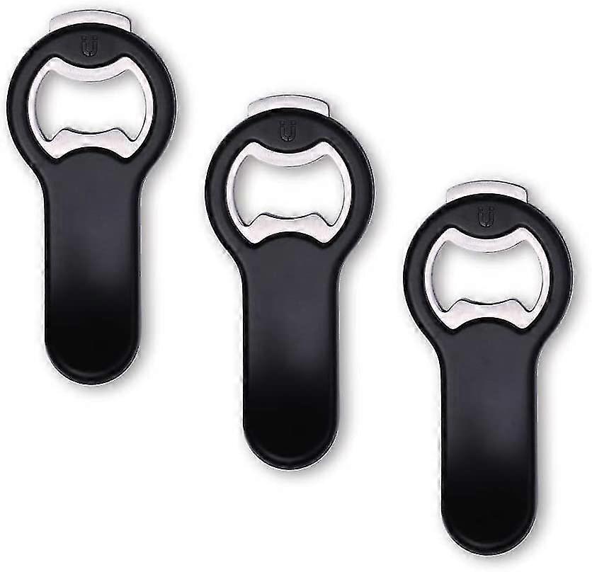 2 In 1 Beer Bottle Opener With Magnetic Cap Catcher - Pop Can Opener Stick To Refrigerator For Easy Storage To Avoid Loss - Easy Picking-up -3 Pack