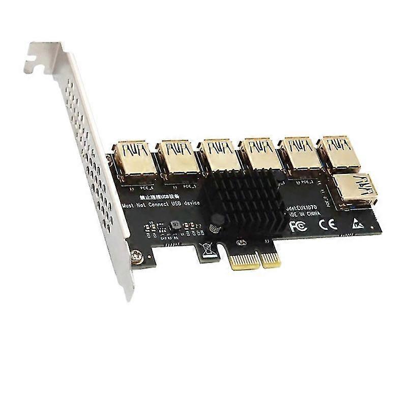 Pcie Usb 3.0 1 To 7 Gold Slot Pci-e Pci Express Riser Card 1x To 16x Multiplier