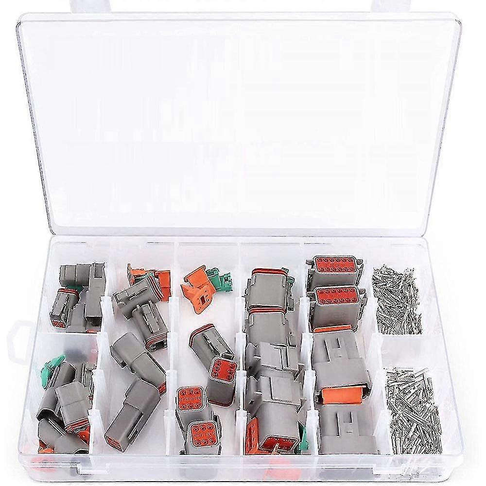 Electrical Wire Connector Plug, 8 Sets 2 3 4 6 8 12 Pin For Deutsch Dt Connector Assortment Kit