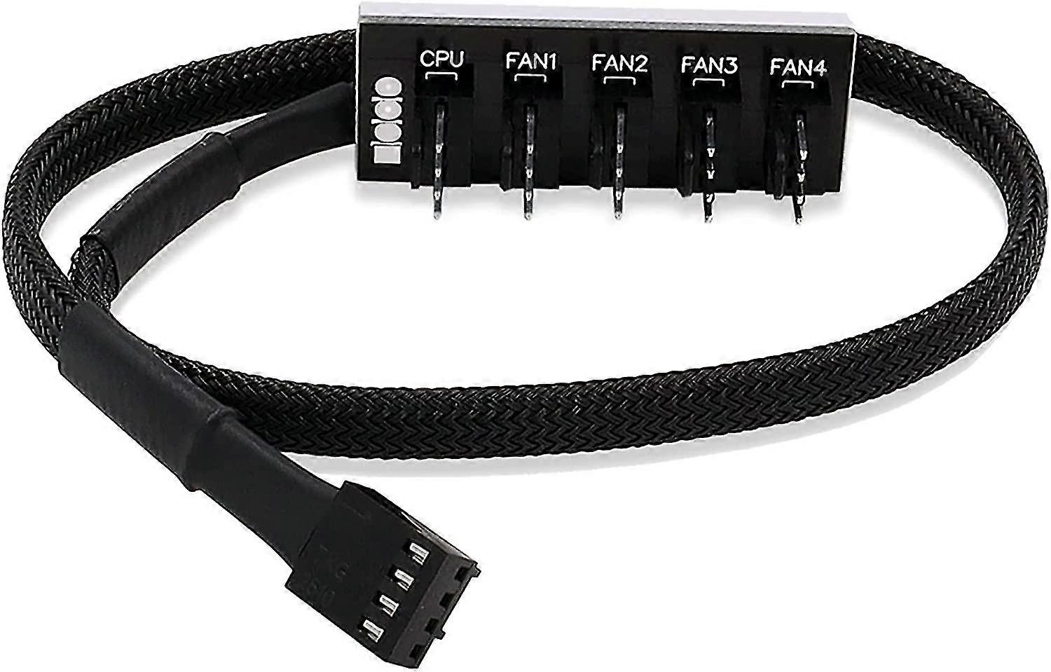 4-pin Pwm Fan Power Supply Cable 1 To 5 Splitter 5 Way Hub Pc Case Internal Motherboard Fan Power Extension Cable Cord Wire For Atx Computer Case 4-pi