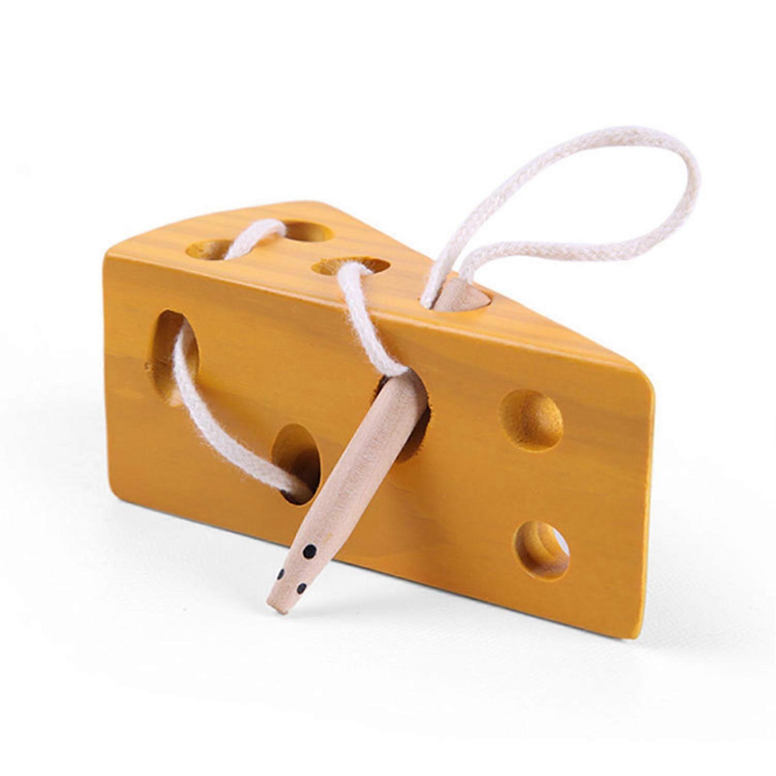 Wood Lace Threading Toy Early Learning Educational Fine Motor Skills Teaching Aids Toddlers Travel Toy