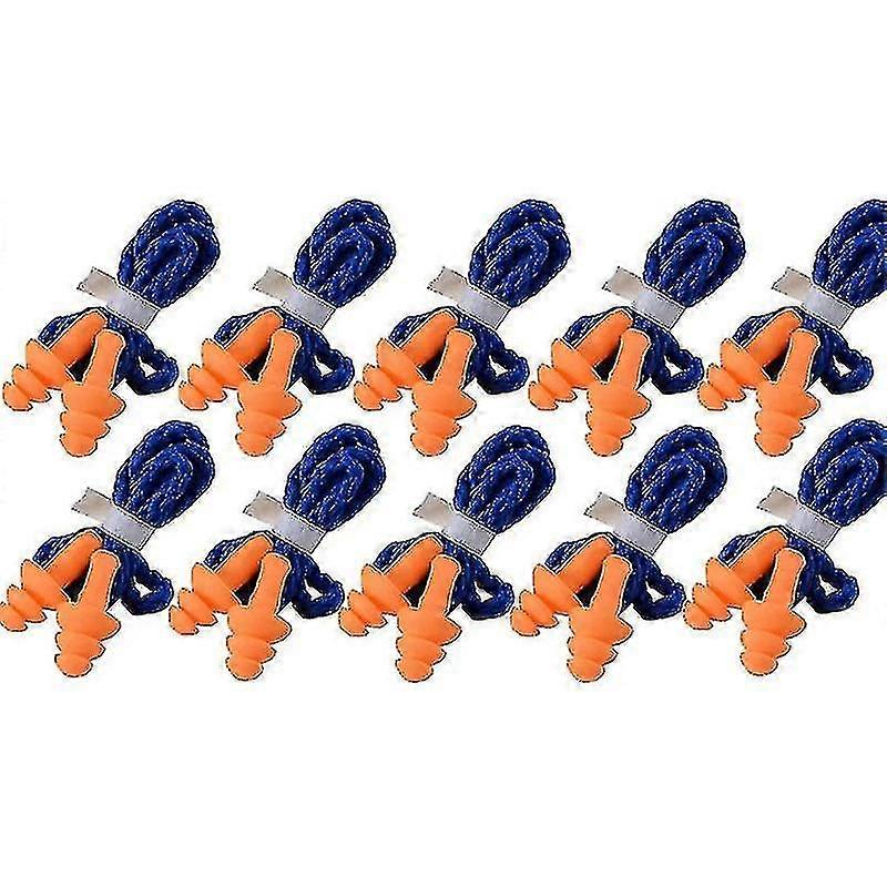 100 Ps Individually Wrapped Soft Silic Corded Ear Plugs Reusable Hearing Rubber Ea