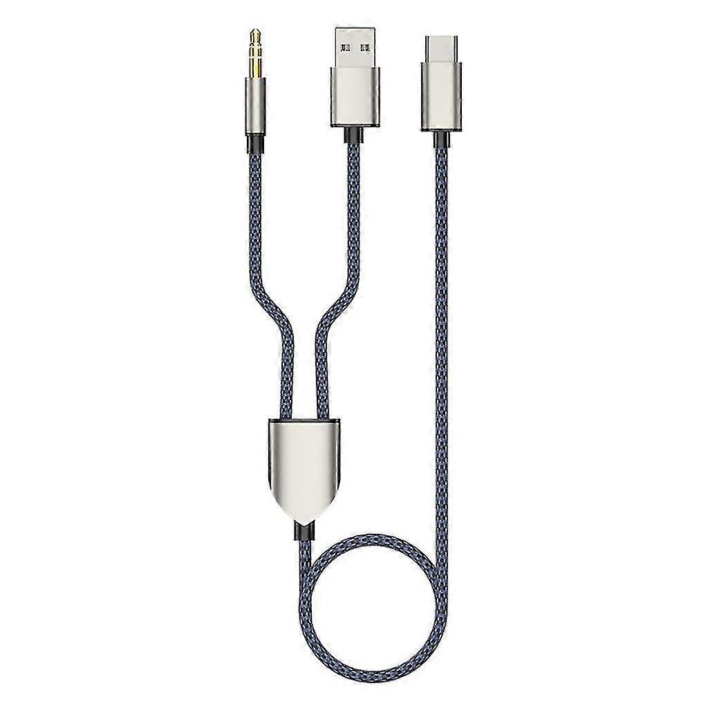 1スプリット2タイプCからUSBA3.5mm補助ケーブルカースピーカー用ステレオハイファイサウンド-a