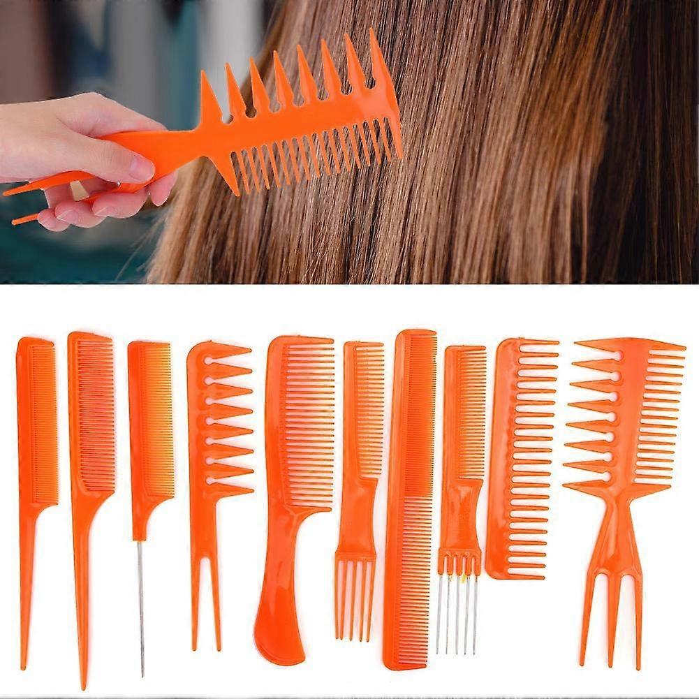 10 Pcs Comb Set-Professional Styling Comb Set(Orange)
