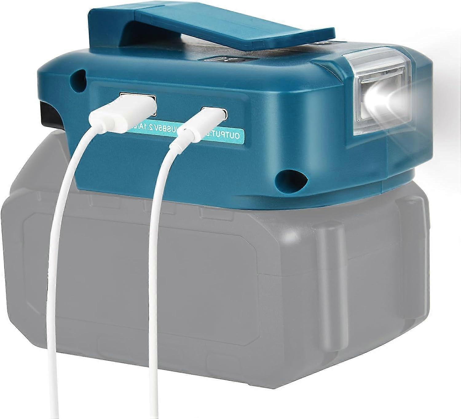 Battery Adapter for Makita 14.4 V to 20 V, Battery with USB & Type-C Phone Charger, Converter for Makita with Cordless DC Port