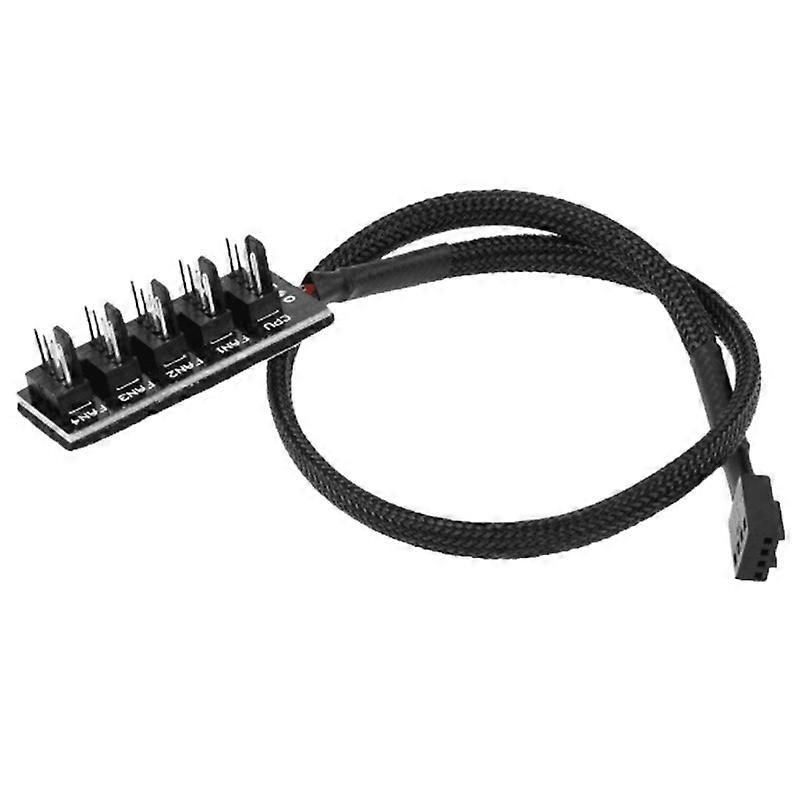 1 to 5 4-Pin TX4 PWM CPU Cooling Fan Braided Power Cable Hub Splitter Adapter