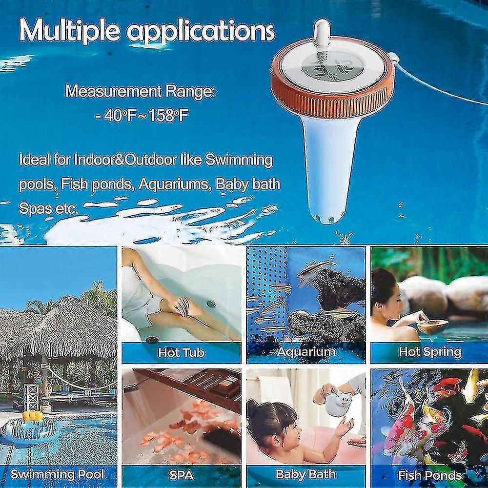 Waterproof Swimming Pool Temperature Measuring Meter 3 Channels Wireless Connection Lcd Digital/YY