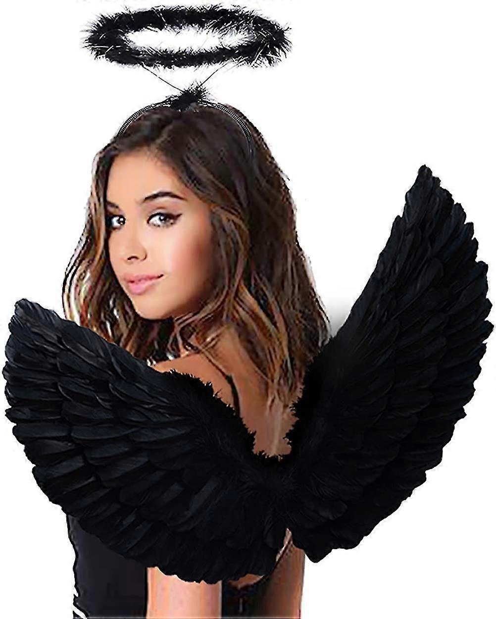 כנפי מלאך והילה למבוגרים כנפי מלאך לבן לילדים ליל כל הקדושים חג המולד