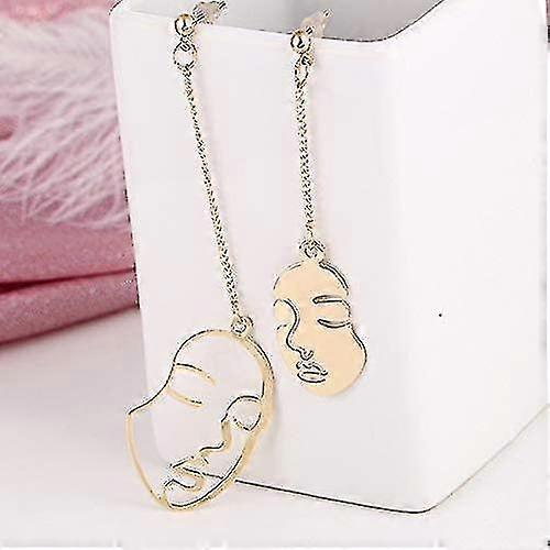 Funny Face Long Earrings Exaggerated Profile Face Line Stud Earrings