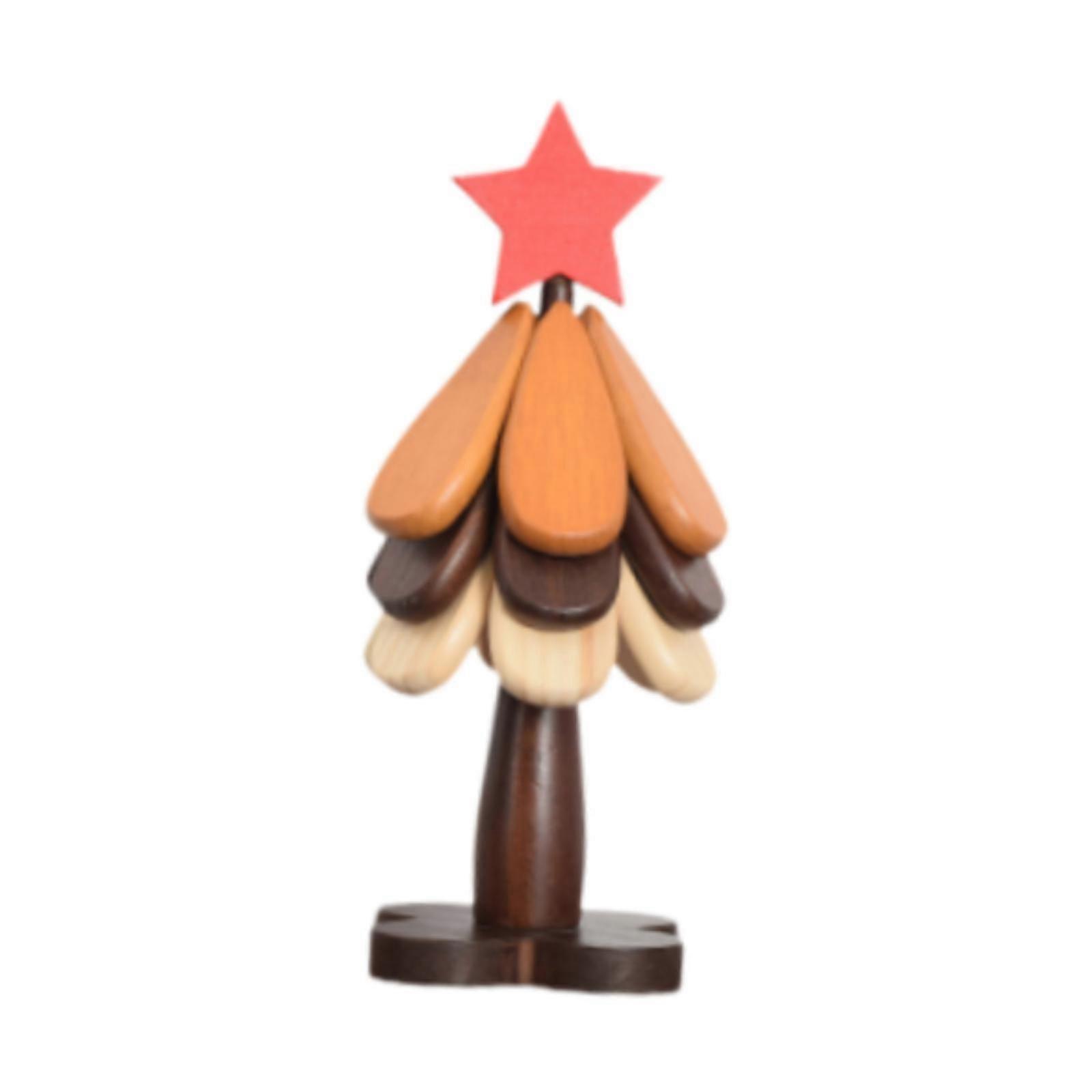 Holzuntersetzer Schutzmatte Neuheit Wiederverwendbares Teeset Baumform Untersetzer Set Roter Stern