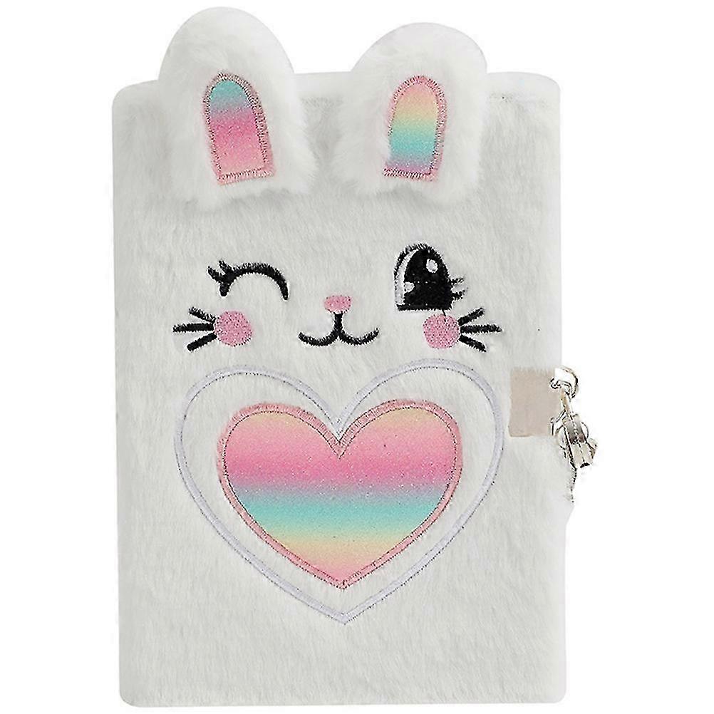 Plush Cover Notebook Fluffy Notebook Plush Diary with Lock Portable Fluffy Notebook