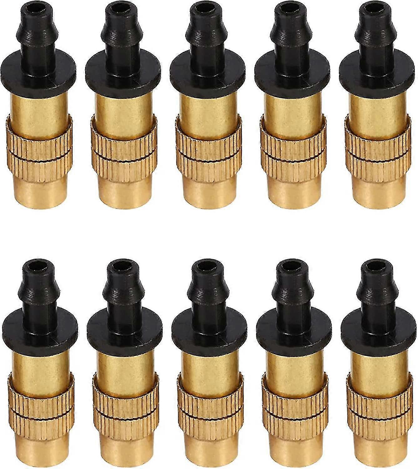 10 Pcs Adjustable Watering Sprayer, Adjustable Hole Thread Atomizer Nozzle Cooling Heads Nozzles Black6417242408558