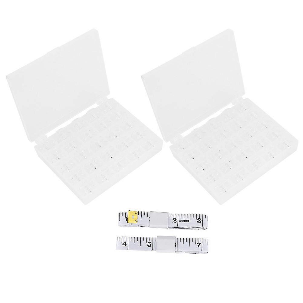 50 pz Bobine Vuote Trasparenti Bobine Macchina Da Cucire con Scatola di Plastica Forniture Per Cucire A Casa