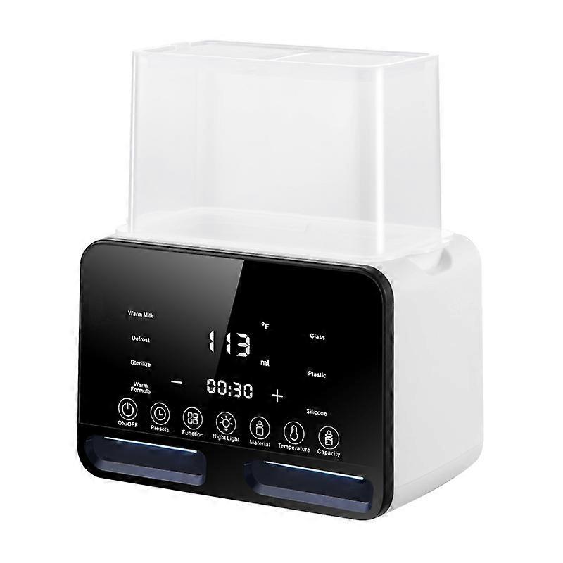 5-in-1 Baby Bottle Warmer Baby Bottle Sterilizer with Defrost Night Light Large LCD Display, Timer and White Cup