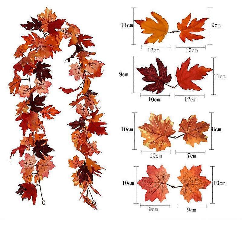 Fall Garland Maple Leaf, 175CMHanging Vine Garland Artificial Autumn Foliage Garland Thanksgiving DecorParagraph C