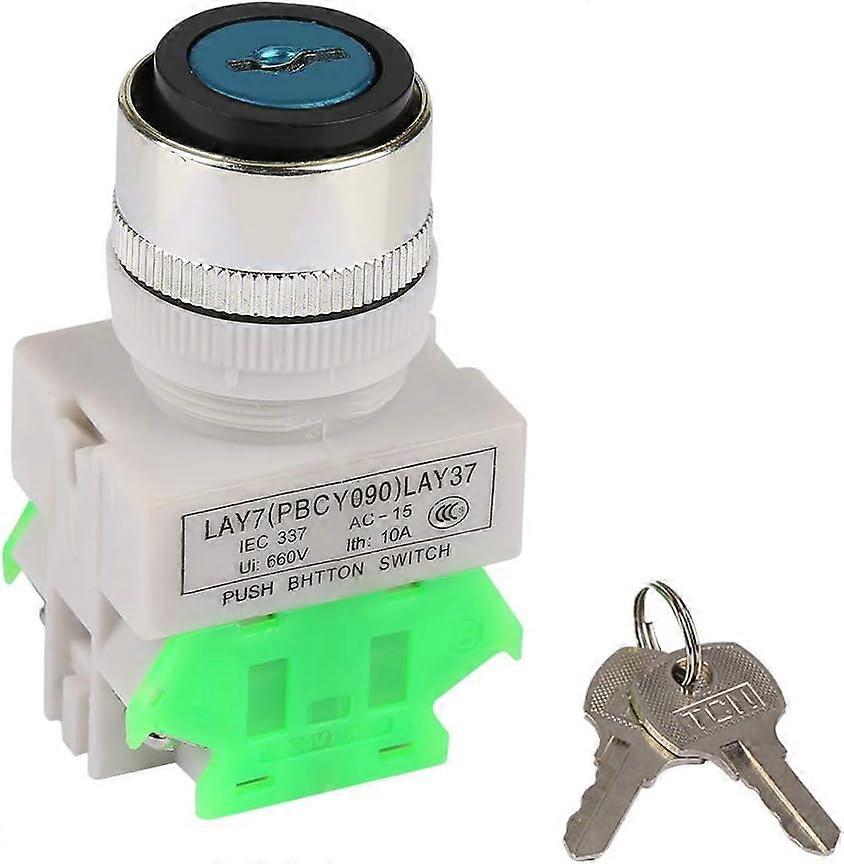 Key Operated3 Position Key Operated Rotary Switch 2 Keys 22mm Mount LAY37-20Y/31