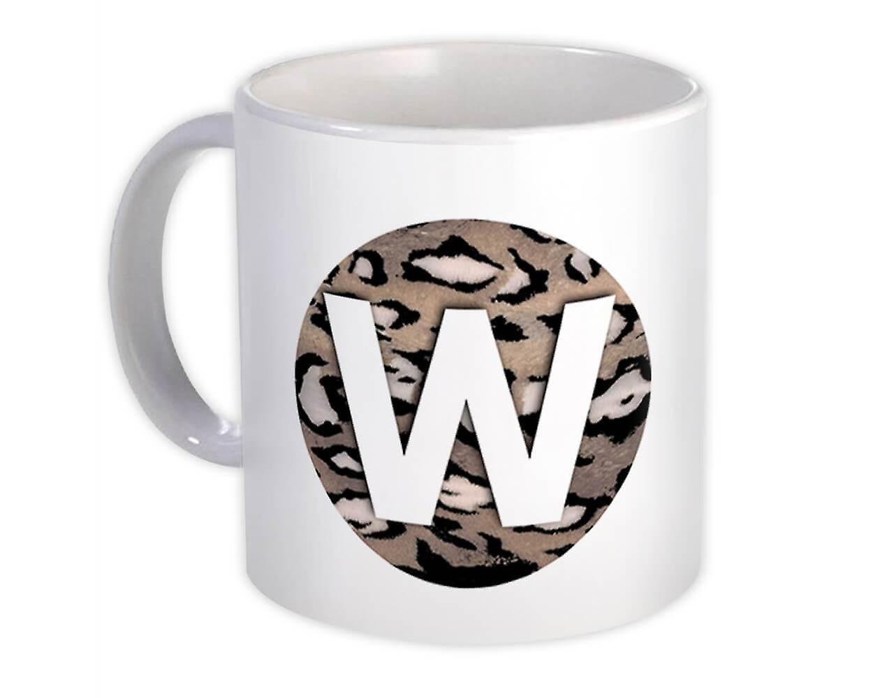Geschenkbecher: Monogramm Buchstabe W Gepard