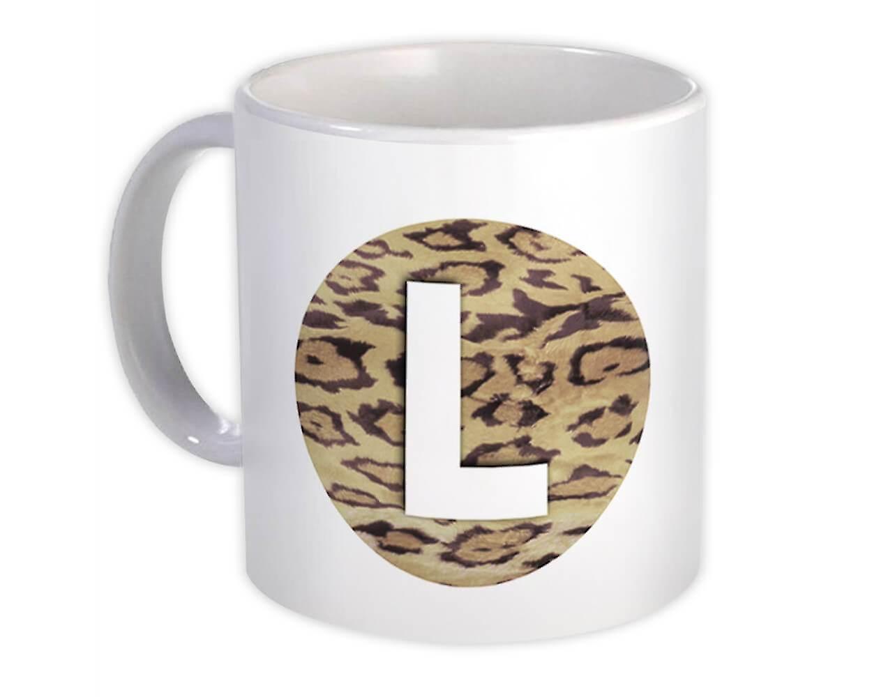 Gift Mug: Monogram Letter L Cheetah
