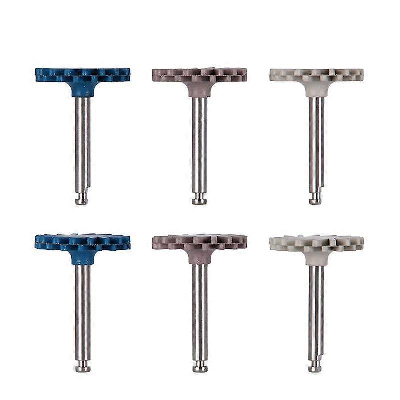 6Pcs/Set Dental Rubber Polisher Composite Resin Polishing Diamond System RA Disc Kit 14mm Wheel Spiral Flex Burs Tools