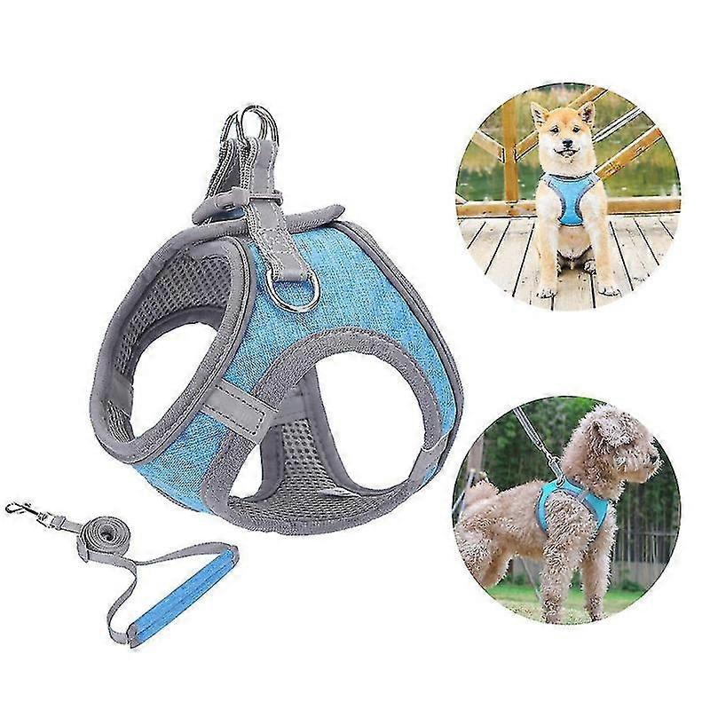 Small Dog Harness, Puppy Harness, Soft Dog Harness And Leash Set With A Reflective Collar
